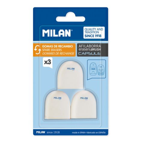 Náhradní gumy MILAN pro struhadla CAPSULE, sada 3 ks