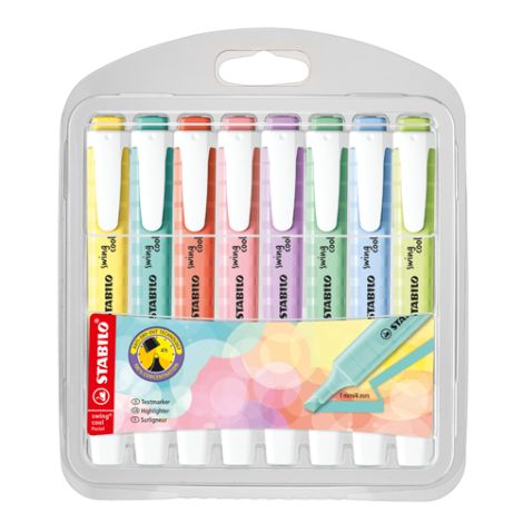 Zvýrazňovač - STABILO swing cool pastel - 8 ks balení - s 8 různými barvami