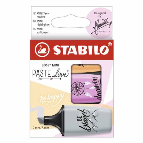 Zvýrazňovač - STABILO BOSS MINI Pastellove 2.0 - 3 ks balení