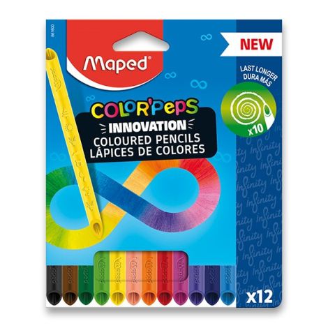 Pastelky bezdřevé MAPED - COLOR`PEPS INFINITY 12 barev