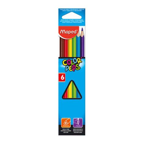 Pastelky trojhranné MAPED "COLOR`PEPS", 6 ks
