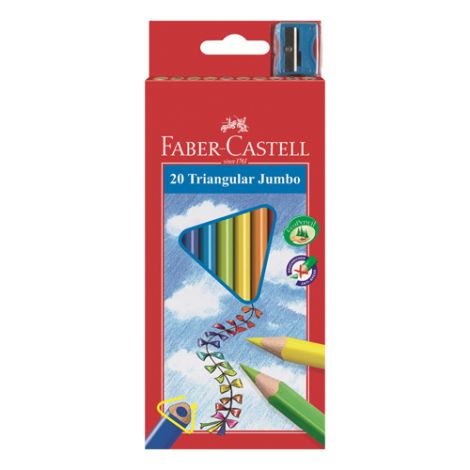 Pastelky Faber-Castell ECO trojhranné se struhadlem 12ks, barevné