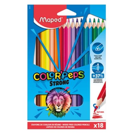 Pastelky trojhranné MAPED "COLOR&#39;PEPS STRONG" sada 18 ks
