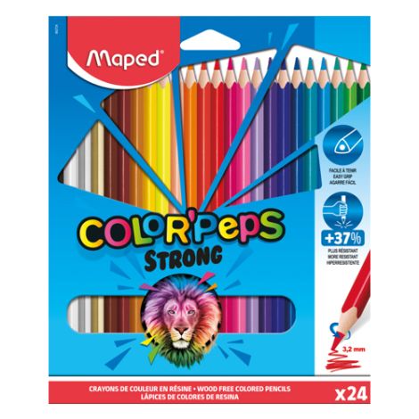 Pastelky trojhranné MAPED "COLOR&#39;PEPS STRONG" sada 24 ks