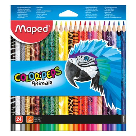 Pastelky trojhranné MAPED "COLOR&#39;PEPS ANIMAL" sada 24 ks