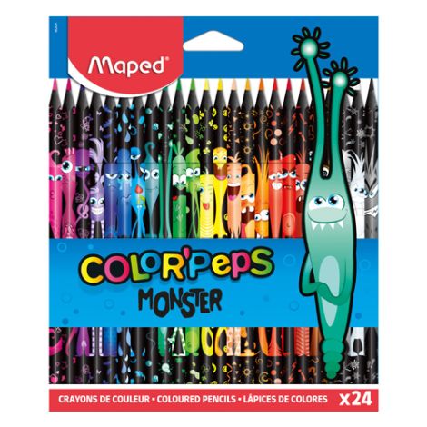 Pastelky trojhranné MAPED "COLOR&#39;PEPS MONSTER" sada 24 ks