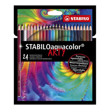 Pastelky akvarelové STABILO aquacolor ARTY, 24 ks různých barev