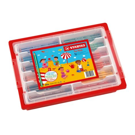 Pastelky trojhranné STABILO Trio silné, 96 balení, box 12 různých barev
