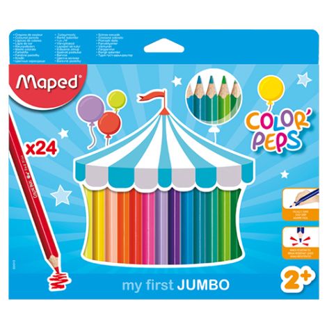 Barevné tužky trojbo MAPED JUMBO Color&#39; Peps 24ks