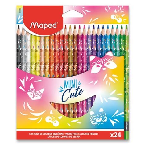 Pastelky trojhranné MAPED "COLOR`PEPS MINI CUTE", 24 ks