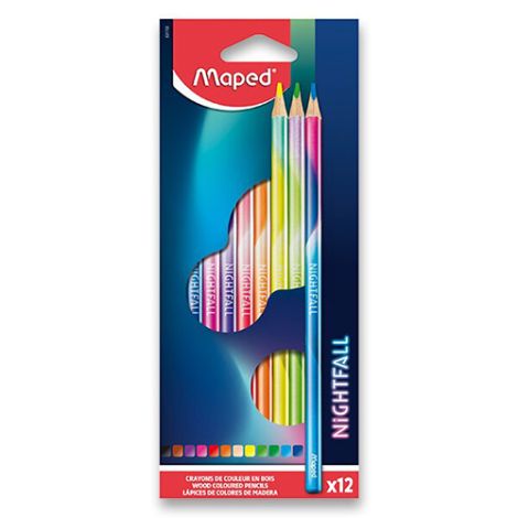 Pastelky trojhranné MAPED "COLOR`PEPS NIGHTFALL", 12 ks