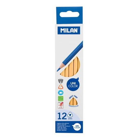 Pastelky MILAN Ergo Grip trojhranné 1 ks, žlutá hořčicová