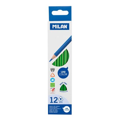 Pastelky MILAN Ergo Grip trojhranné 1 ks, tmavě zelená