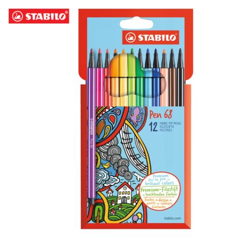 Fixy vláknové STABILO PEN 68, 12 ks