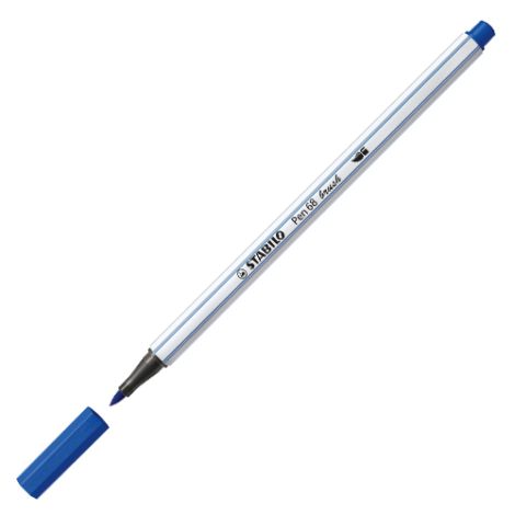 Fix se štětcovým hrotem pro různé šířky čar STABILO Pen 68 Brush, ultramarinově modrý
