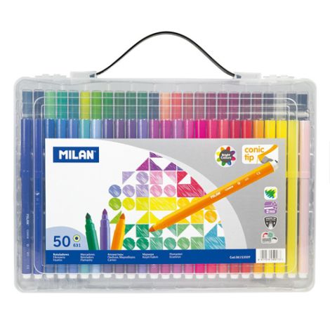 Fixy MILAN kulaté 0,5 mm MAXI - sada 50 ks kufřík
