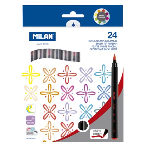 Fixy MILAN štětcové - sada 24 ks