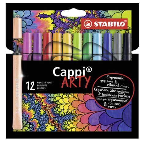 Vláknový fix s kroužkem na víčko - STABILO Cappi -ARTY- 12 ks balení