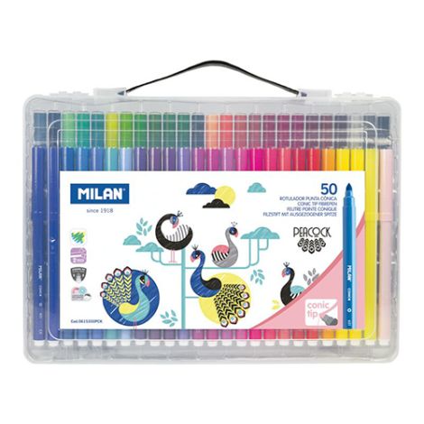 Fixy MILAN kulaté 0,5 mm MAXI - sada 50 ks kufřík