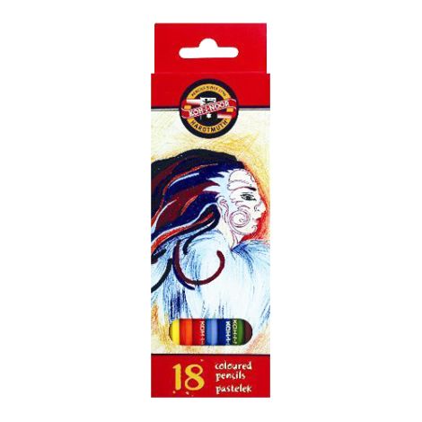 Pastelky KOH-I-NOOR šestihranné, sada 18 ks