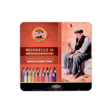 Pastelky KOH-I-NOOR Mondeluz, akvarelové, sada 48 ks v plech. boxu