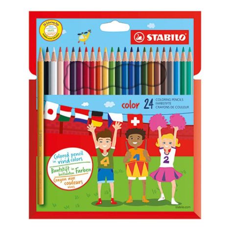 Barvičky šestihranné STABILO color, 20 ks různých barev + 4 neonové barvy