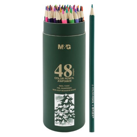 Pastelky šestihranné M&G v pouzdře, sada 48 ks