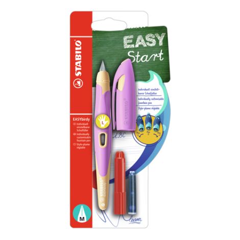 Roller kuličkový STABILO EASYbirdy Pastel pro laváky, světle růžová
