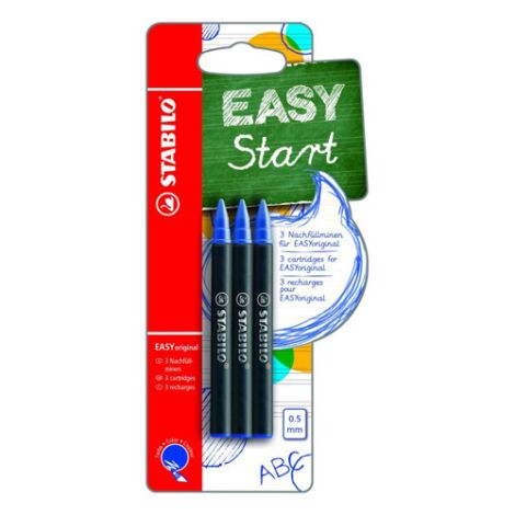 Náplň do kuličkového pera STABILO EASY original 0,5mm - modrá 3ks/blistr