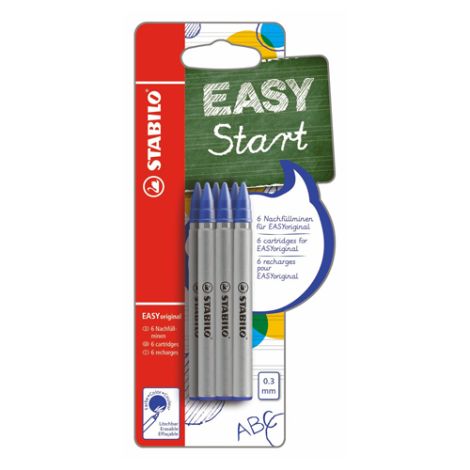 Náplň do kuličkového pera STABILO EASY original 0,3mm - modrá 6ks/blistr
