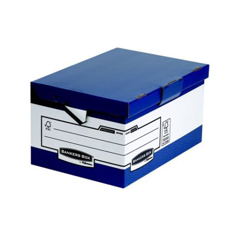 Archivní kontejner, kartonový, ergonomický úchyt, otevírání víka nahoru, "BANKERS BOX®