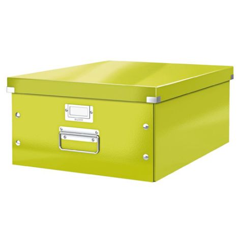 Archivační krabice, A3, lakový lesk, LEITZ "Click&Store", zelená