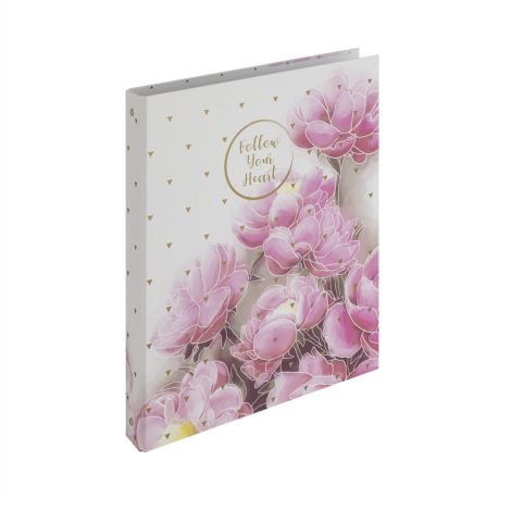 Pořadač kroužkový PP (4-kroužkový) A4 lamino - Romantic magnolia