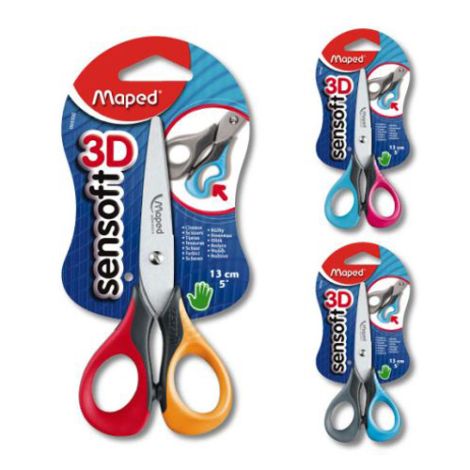 Nůžky "SENSOFT", 3D, 13 cm, mix barev