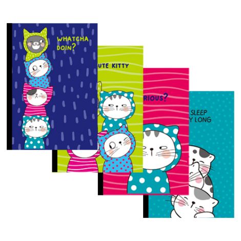Sešit M&G So Many Cats čtverečkovaný PVC obal B5/60 listů, bílý papír
