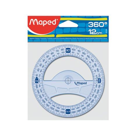Úhloměr MAPED "GRAPHIC" 360°, plastový, 12 cm