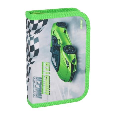 Penál 1-patrový/2 klopy/plný SPIRIT - Racer Monster