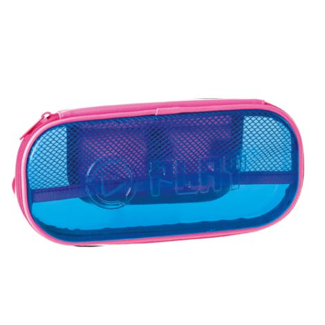 Penál B32 1-zipový s klopou, prázdný, Pink neon