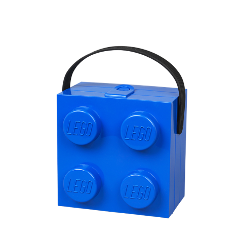 LEGO box na svačinu s rukojetí 165x165x117 mm - modrý