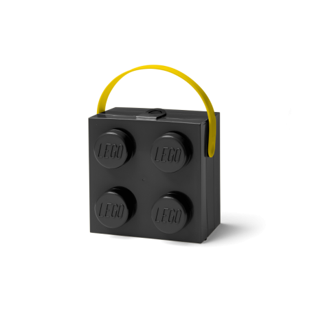 LEGO box na svačinu s rukojetí 165x165x117 mm - černý