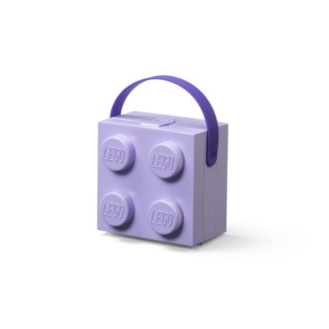 LEGO box na svačinu s rukojetí 165x165x117 mm - fialový