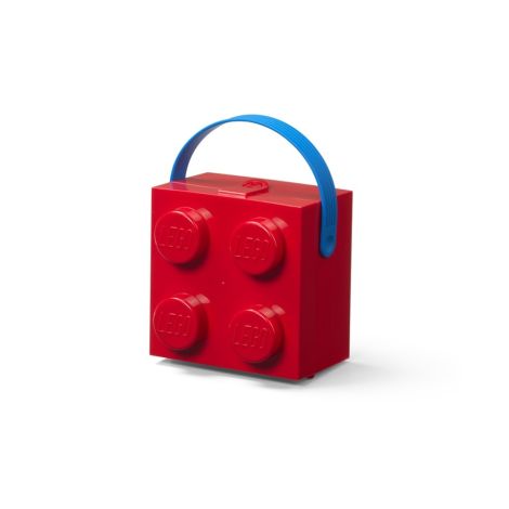 LEGO box na svačinu s rukojetí 165x165x117 mm - červený