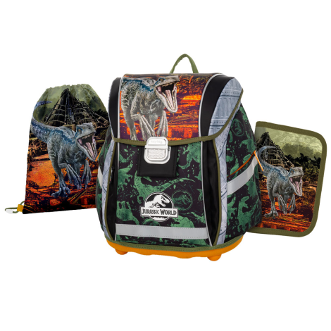 Školní batoh (3-dílný set) PREMIUM LIGHT - Jurassic World