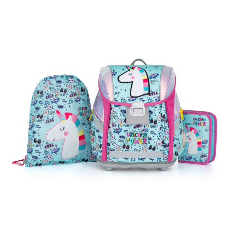 Školní batoh (3-dílný set) PREMIUM LIGHT - Unicorn iconic