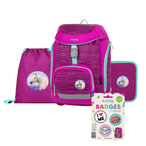 Školní batoh - 4 dílný set OXY - Sherpy Pink