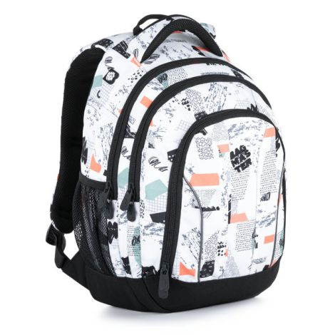 Školní batoh BagMaster Supernova 21 A White/Black/Orange