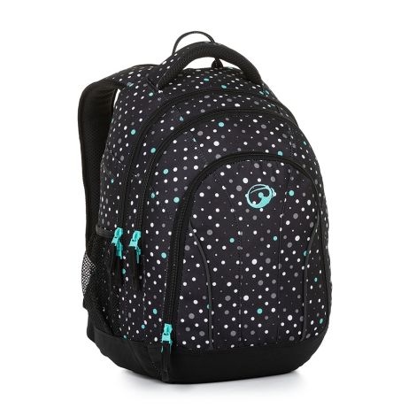 Školní batoh BagMaster Supernova 23 A - černo tyrkysový