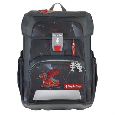 Školní aktovka CLOUD pro prvňáčky - 5-dílný set, Step by Step Dragon Drako, certifikát