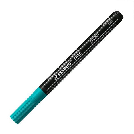 Akrylový popisovač STABILO FREE Acrylic T100 Kulatý hrot 1-2 mm - modrozelený