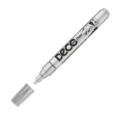 Lakový popisovač, 2-4 mm, ICO "Decomarker", stříbrný